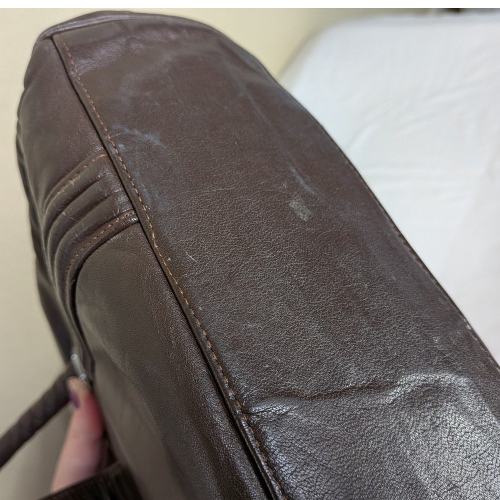 Vintage Structured‎ Satchel Bag Top Handle Purse with Fold-Out Center Secretary - Picture 11 of 11